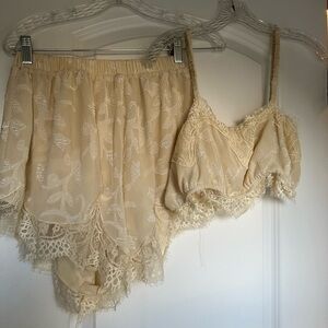 Free People Sleep shorts and top